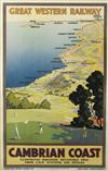 DESIGNER UNKNOWN. GREAT WESTERN RAILWAY / CAMBRIAN COAST. Circa 1925. 39x24 inches, 101x63 cm. Philip Reid, London.